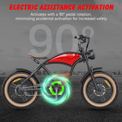 Hidoes B10 Electric Mountain Bike for Men/Woman 1000W Adult Electric Bicycle 20" Fat Tire Off Road E - Bike with Removable Battery up to 28 Mph, Free Shipping, Red