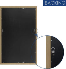 H - A Black&Gold Framed Rectangle Bathroom Mirrors for Wall, Wall Mounted Vintage Mirror Vertical or Horizontal Hanging for Living Room, Bedroom (40''X24''Vintage)