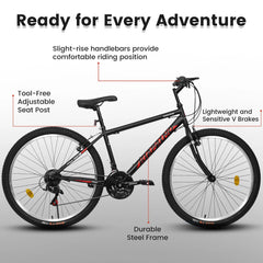 Aukfa 26" Mountain Bike for Men and Women, 21 - Speed High - Performance All - Terrain Bicycle with Dual V - Brakes, Green