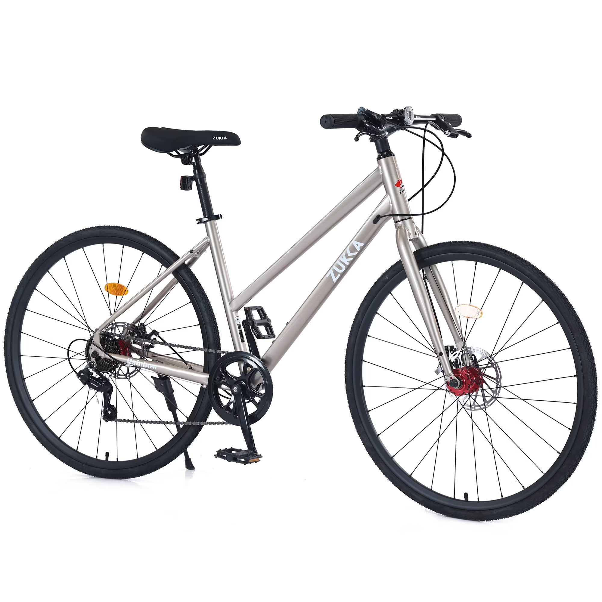 Outdoor Bike 7 Speed Hybrid Bike Disc Brake 700C Road Bike for Men Women'S City Bicycle, Mountain Bike for Outdoor